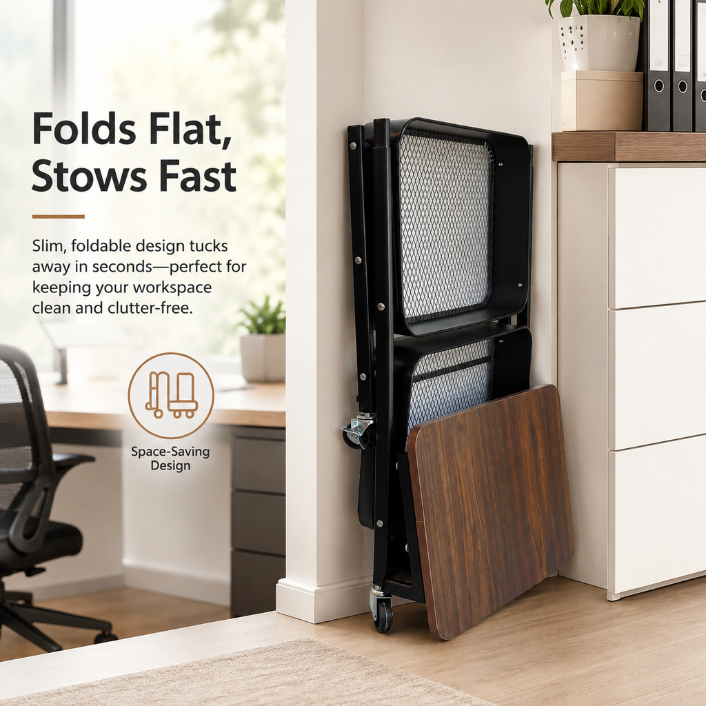 Three-tier roller trolley side table