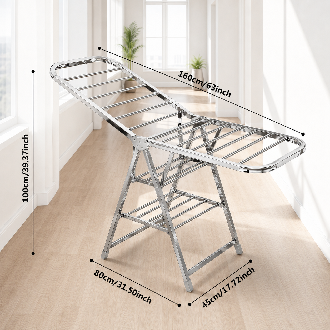 Klappbarer Wäscheständer, 160 cm