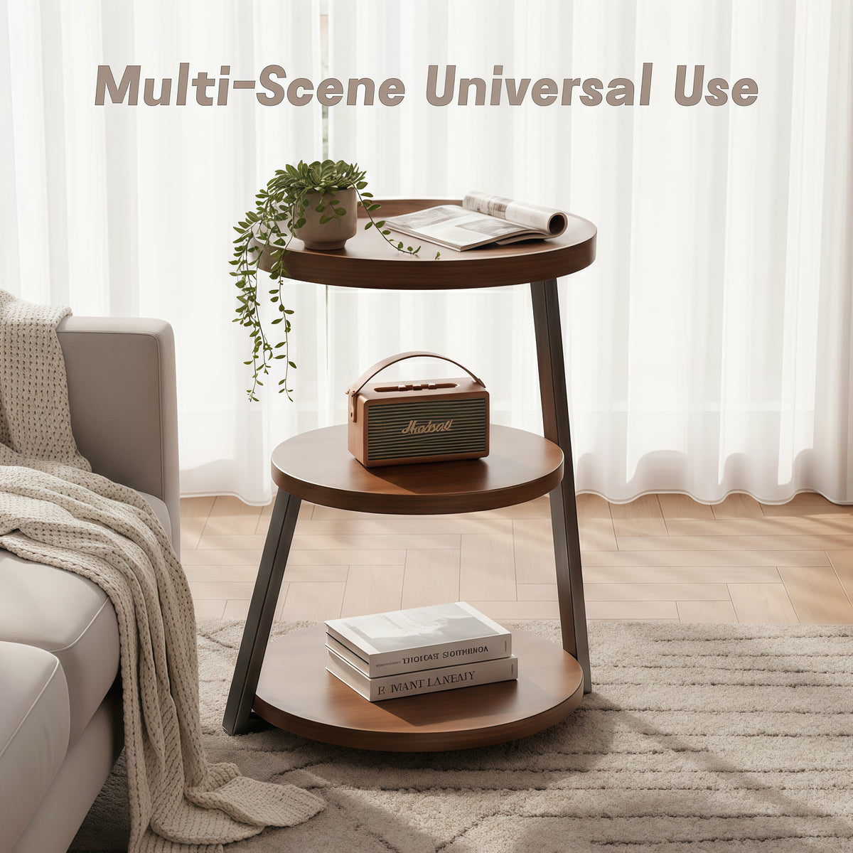 3-Tier Round End Table